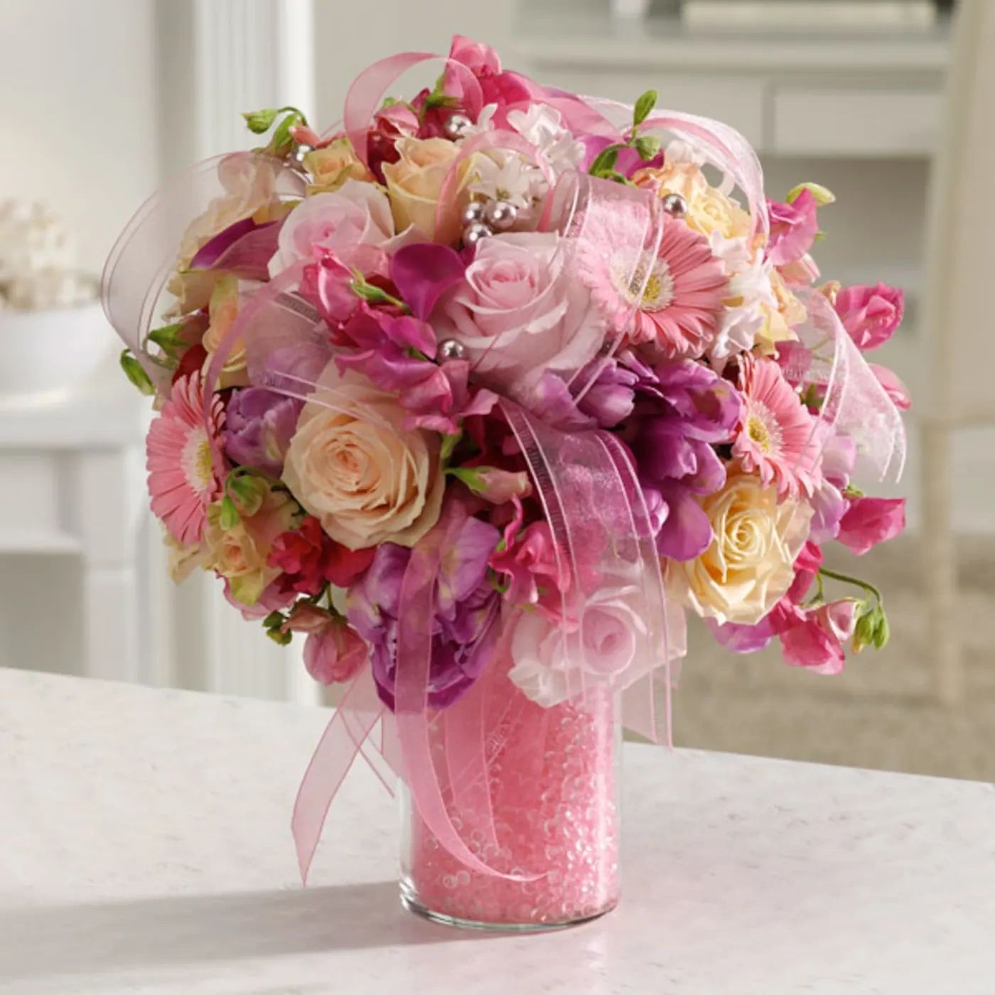 Elegant floral arch for wedding ceremony